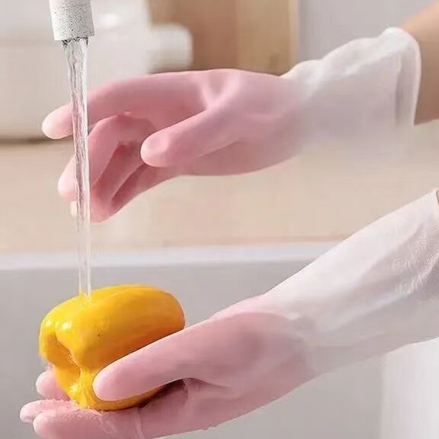 清洁手套 家用薄款洗碗手套防水加长一副 细节图1