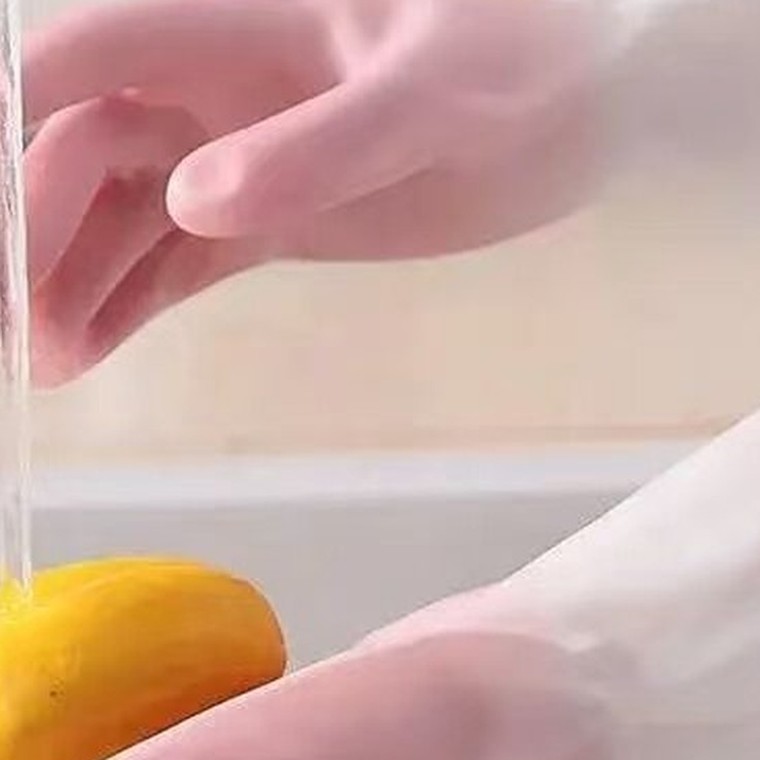 清洁手套 家用薄款洗碗手套防水加长一副 细节图2